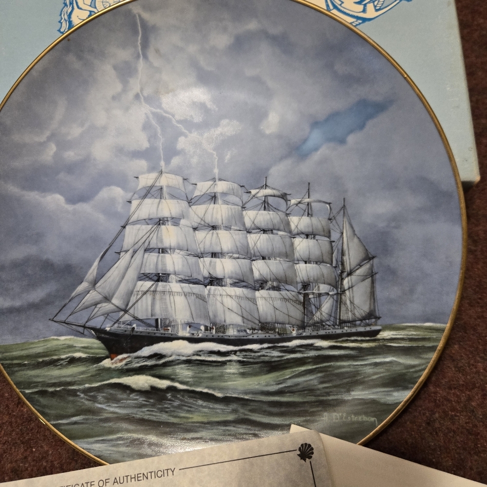 80s Royal Cornwall "The Copenhagwn" Collector Plate by Artist D'Estrehan - Picture 2 of 4